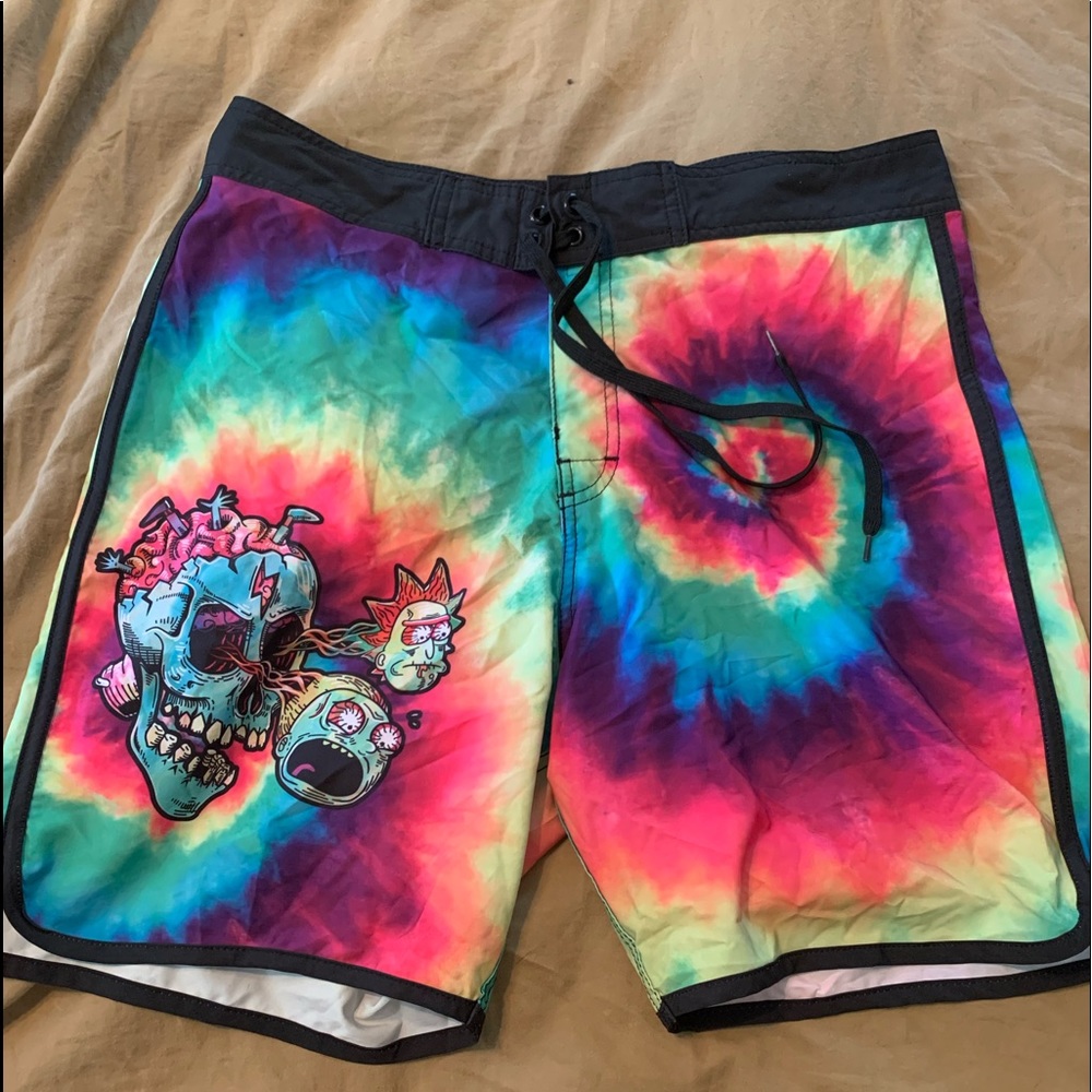 RICK AND MORTY TIE DYE SWIMTRUNKS